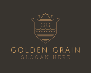 Golden Crown Shield logo design