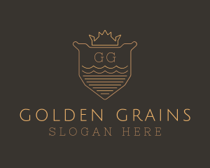 Golden Crown Shield logo design