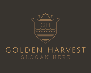 Golden Crown Shield logo design