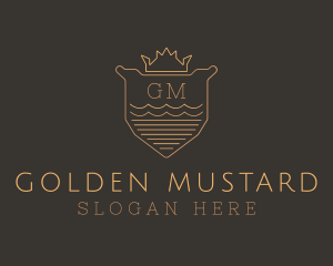 Golden Crown Shield logo design