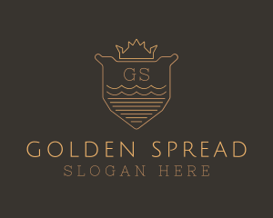 Golden Crown Shield logo design