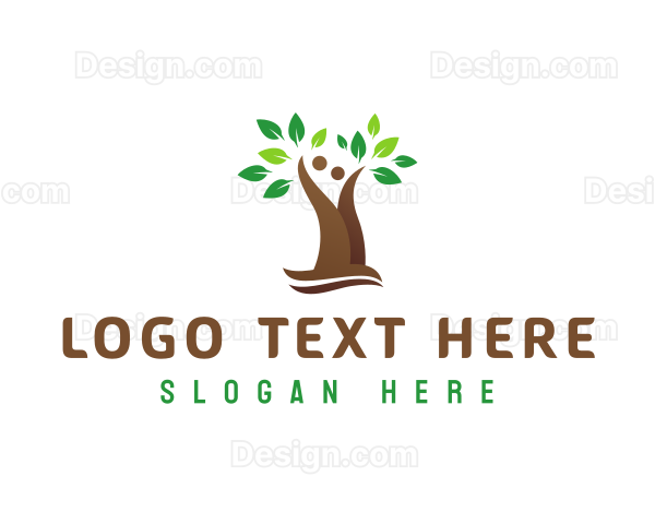 Brown Couple Tree Logo