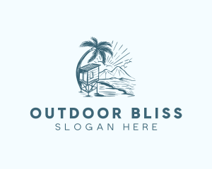 Resort Beach Vacation logo design