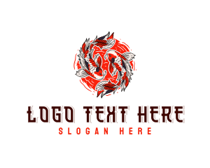 Traditional Koi Fish logo