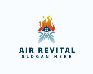 Heating Cooling House logo design