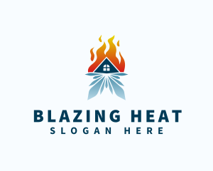 Heating Cooling House logo design