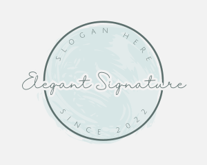 Green Feminine Signature logo design