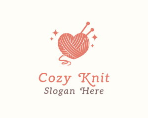 Heart Knit Yarn logo design