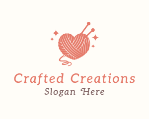 Heart Knit Yarn logo design