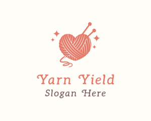 Heart Knit Yarn logo design