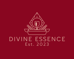 Winery Glass Sacrament logo design