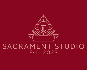 Winery Glass Sacrament logo design