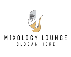 Mic Saxophone Music logo design