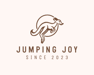 Jumping Australian Kangaroo logo design