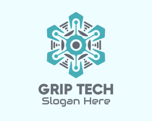 Cyber Tech Snowflake  logo design