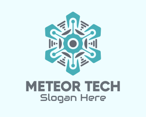 Cyber Tech Snowflake  logo design