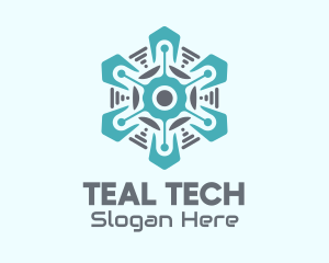 Cyber Tech Snowflake  logo design