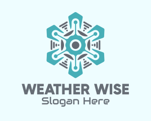 Cyber Tech Snowflake  logo design