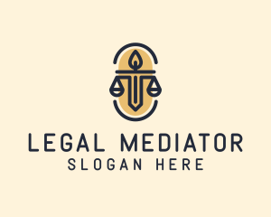 Legal Scale Torch logo design