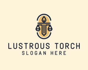 Legal Scale Torch logo design