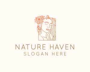 Beautiful Nature Woman logo design