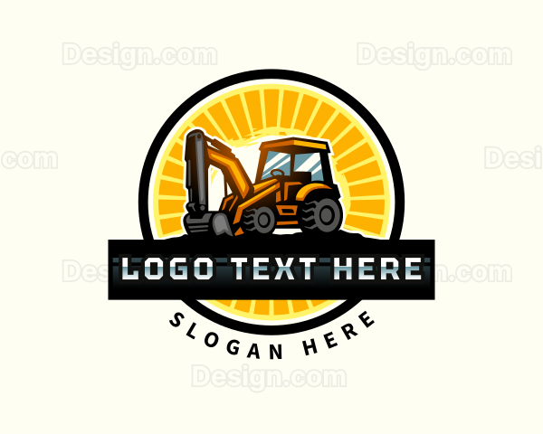 Backhoe Construction Machinery Logo