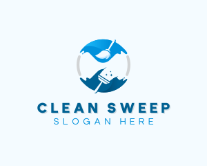 Janitorial Housekeeper Cleaning logo design