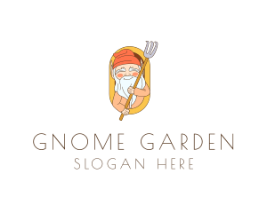 Garden Gnome Rake logo design