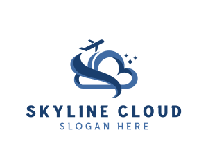 Travel Cloud Airplane logo design