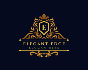 Elegant Crown Shield Monarchy logo design