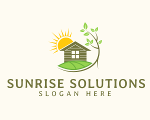 Home Landscaping Sun logo design