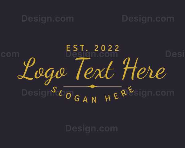 Classy Yellow Cursive Brand Logo