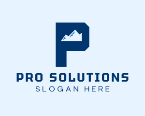 Mountain Peak Letter P logo design