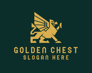 Golden Mythical Griffin logo design