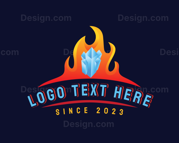 Fire Ice Heating Cooling Logo