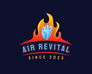  Fire Ice Heating Cooling logo design