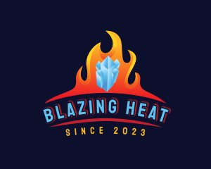  Fire Ice Heating Cooling logo design