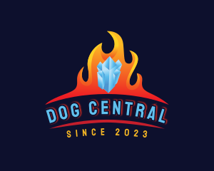  Fire Ice Heating Cooling logo design