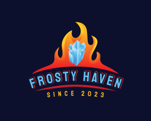  Fire Ice Heating Cooling logo design