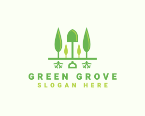 Landscaping Shovel Trees logo