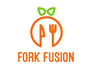 Orange Knife & Fork logo design