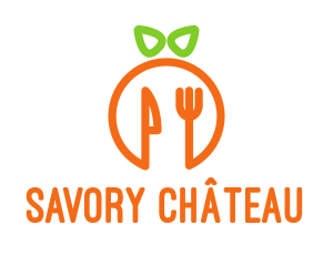 Orange Knife & Fork logo design