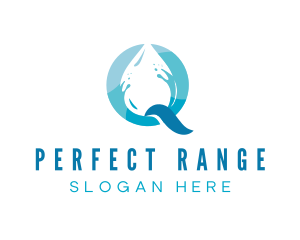 Blue Drop Letter Q logo design