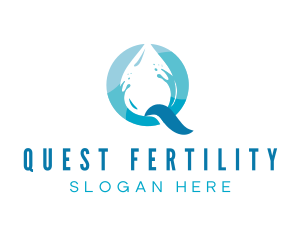 Blue Drop Letter Q logo design