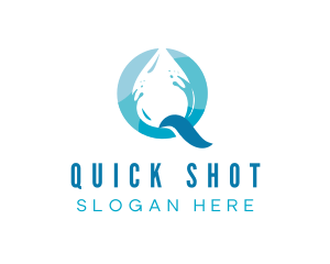 Blue Drop Letter Q logo design