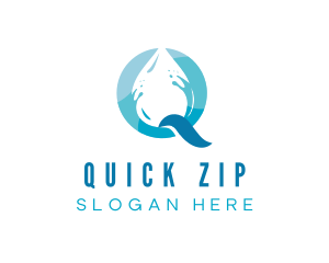 Blue Drop Letter Q logo design