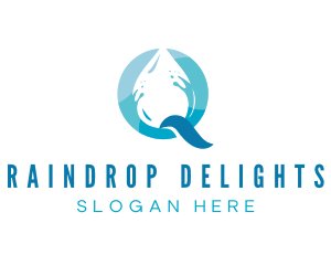 Blue Drop Letter Q logo