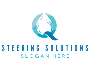 Blue Drop Letter Q logo design