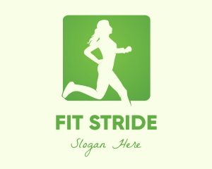 Green Jogging Woman logo design