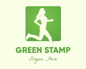 Green Jogging Woman logo design